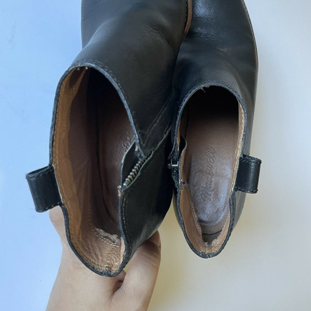 MADEWELL The Billie Boot Bootie Ankle Boot Black Leather Stacked Heel Size 8 - Picture 6 of 12